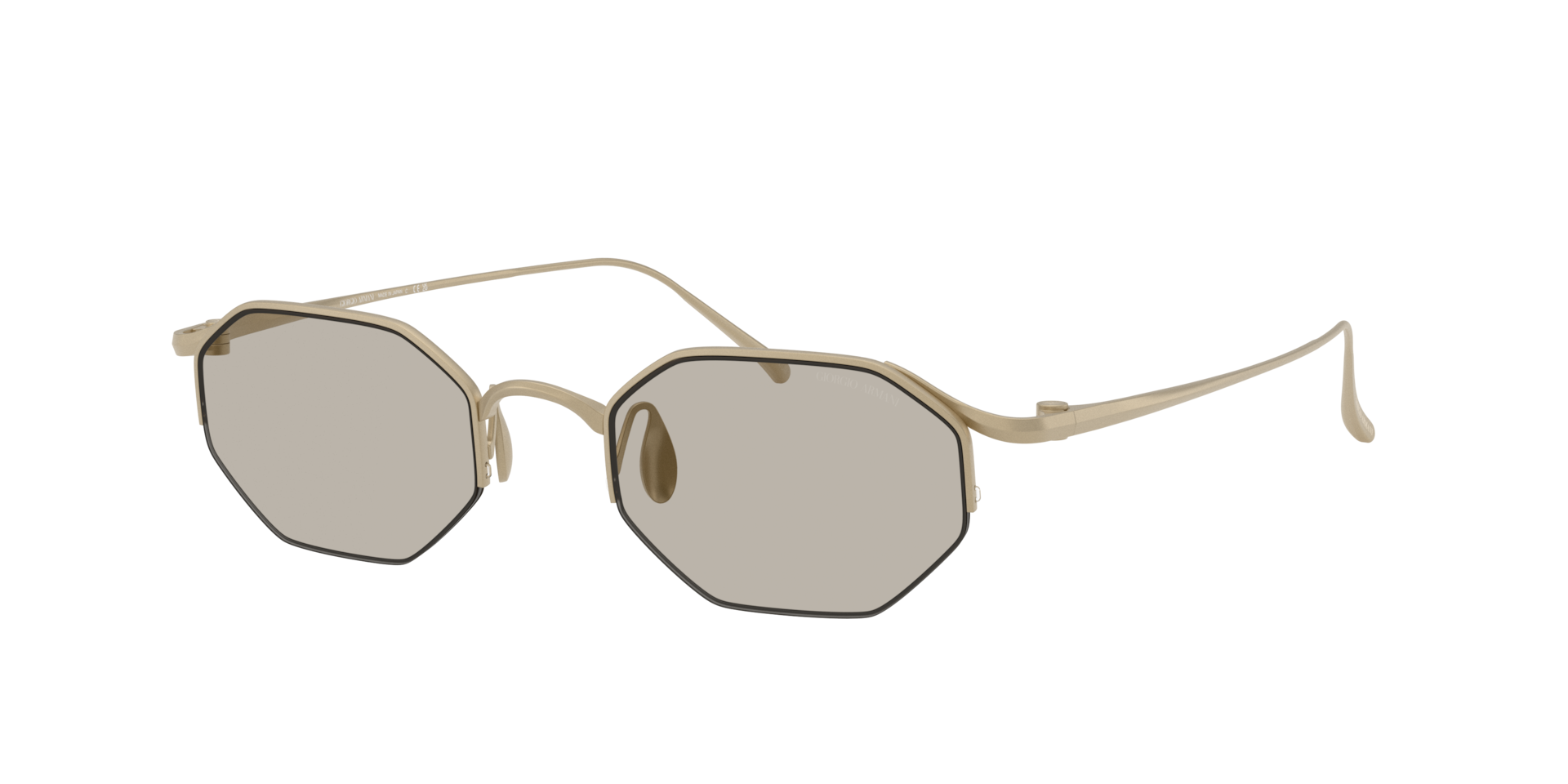 Giorgio Armani Man Sunglass AR6171T -  Frame color: Matte Soft Gold, Lens color: Light Brown