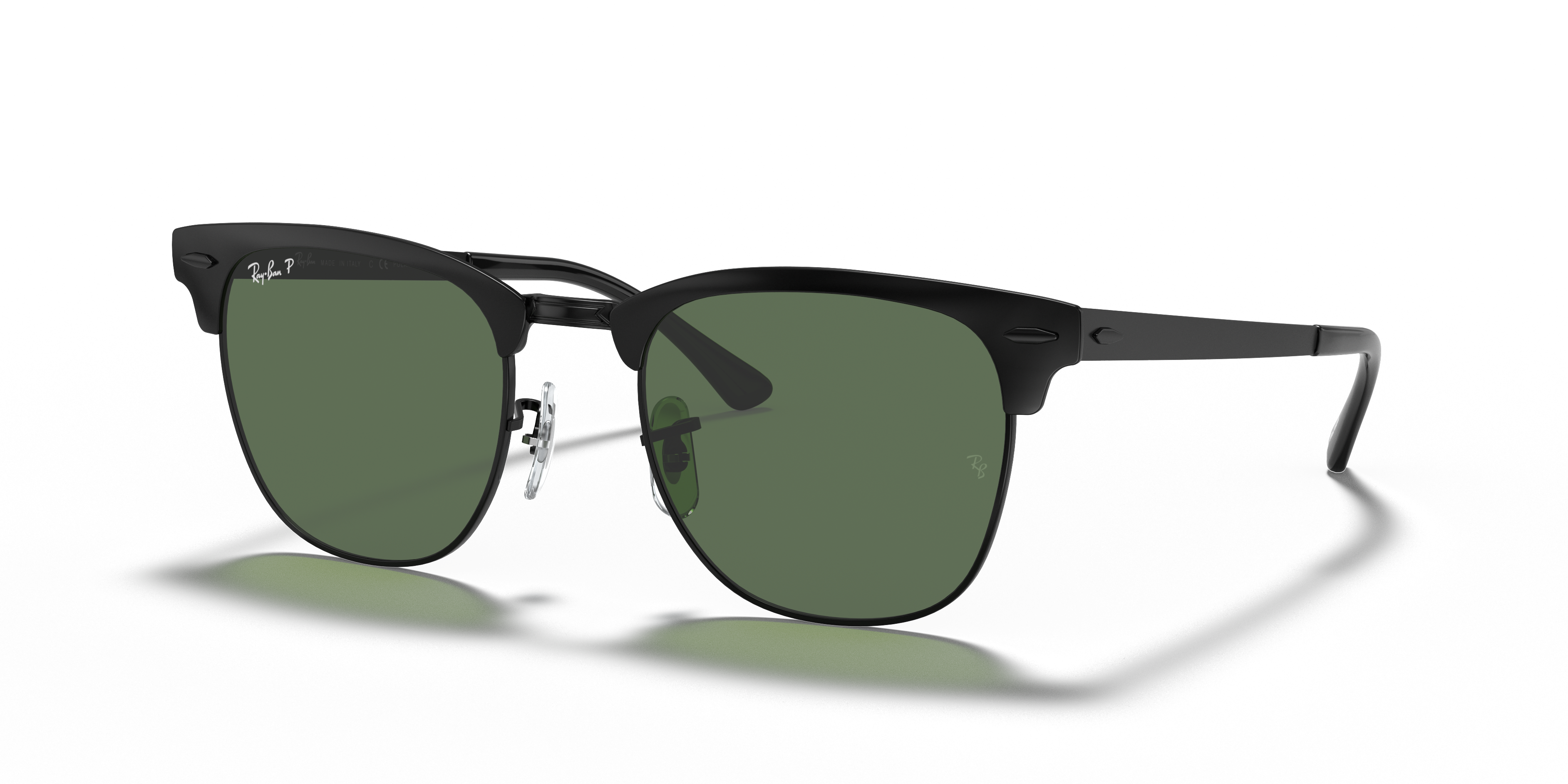 レイバン クラブマスター メタル RB3716 51◻︎21 イタリア製 Ray-Ban Clubmaster Metal L (51 - 21) with Green lenses and Black