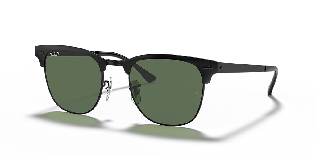Ray-Ban Clubmaster Metal L (51 - 21) with Green lenses and Black