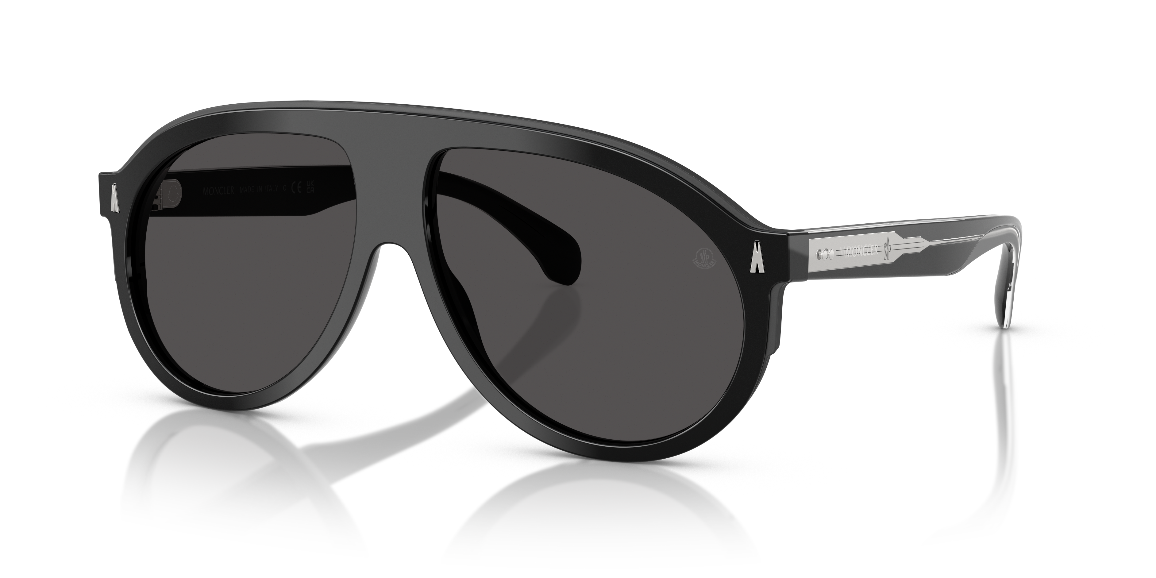 Moncler ME6001 Fhaite M (59 - 13) com Lentes Cinza e Armação Preto