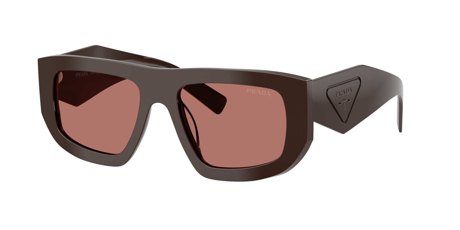 Prada Frau Sunglass PR D04SU - Rahmenfarbe: Cigar, Linsenfarbe: Bordeaux