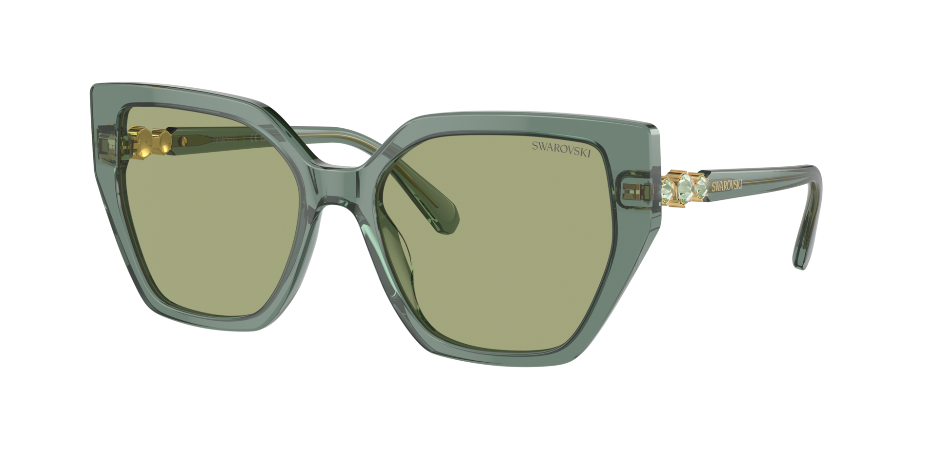 Swarovski Woman Sunglass SK6016 -  Frame color: Transparent Green, Lens color: Dark Green