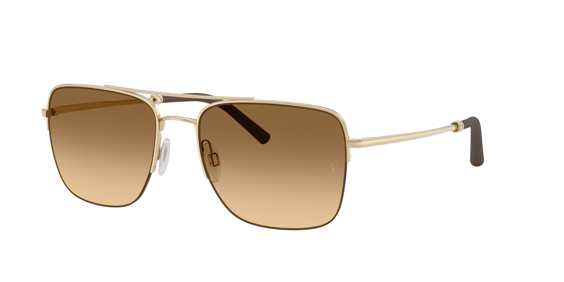 Oliver Peoples Mann Sunglass OV1343S R-2 - Rahmenfarbe: Gold, Linsenfarbe: Saddle-Dunkelbraun mit Verlauf zu dunkel
