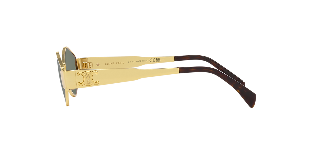 Celine Metaltriomphe XS (54 - 16) with Green lenses and Gold frame