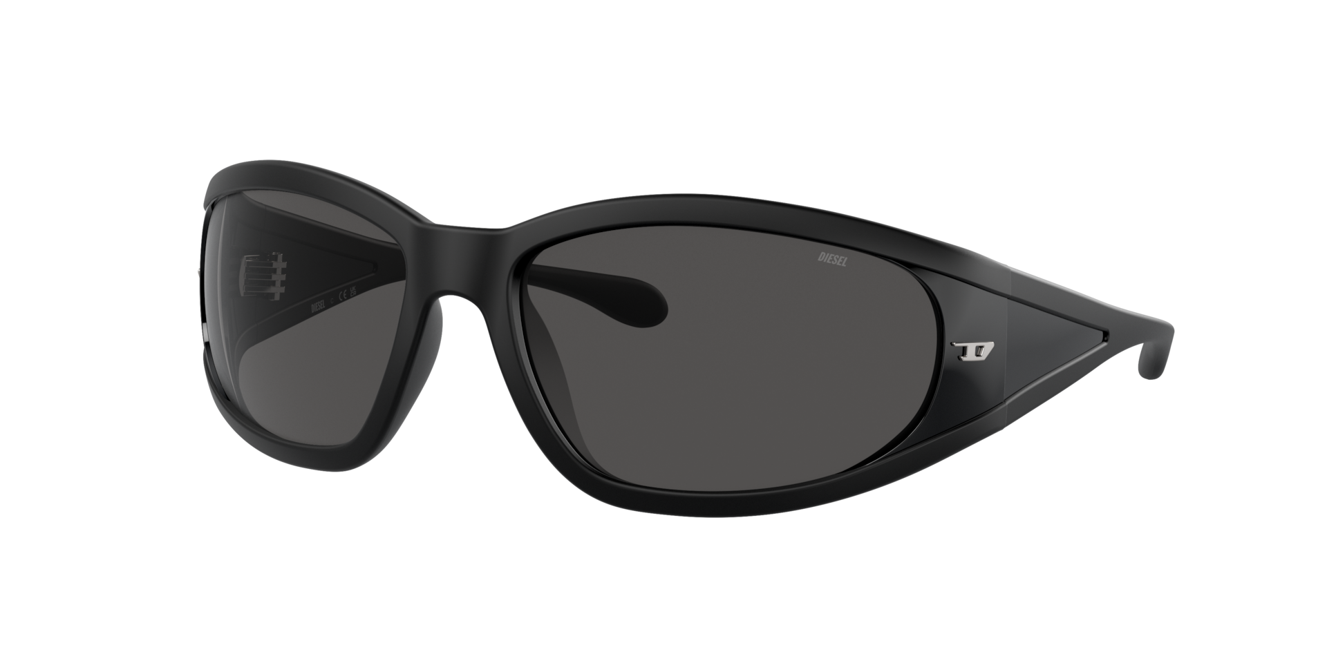 Diesel Unisex Sunglass DL3002 -  Frame color: Matte Black, Lens color: Dark Grey