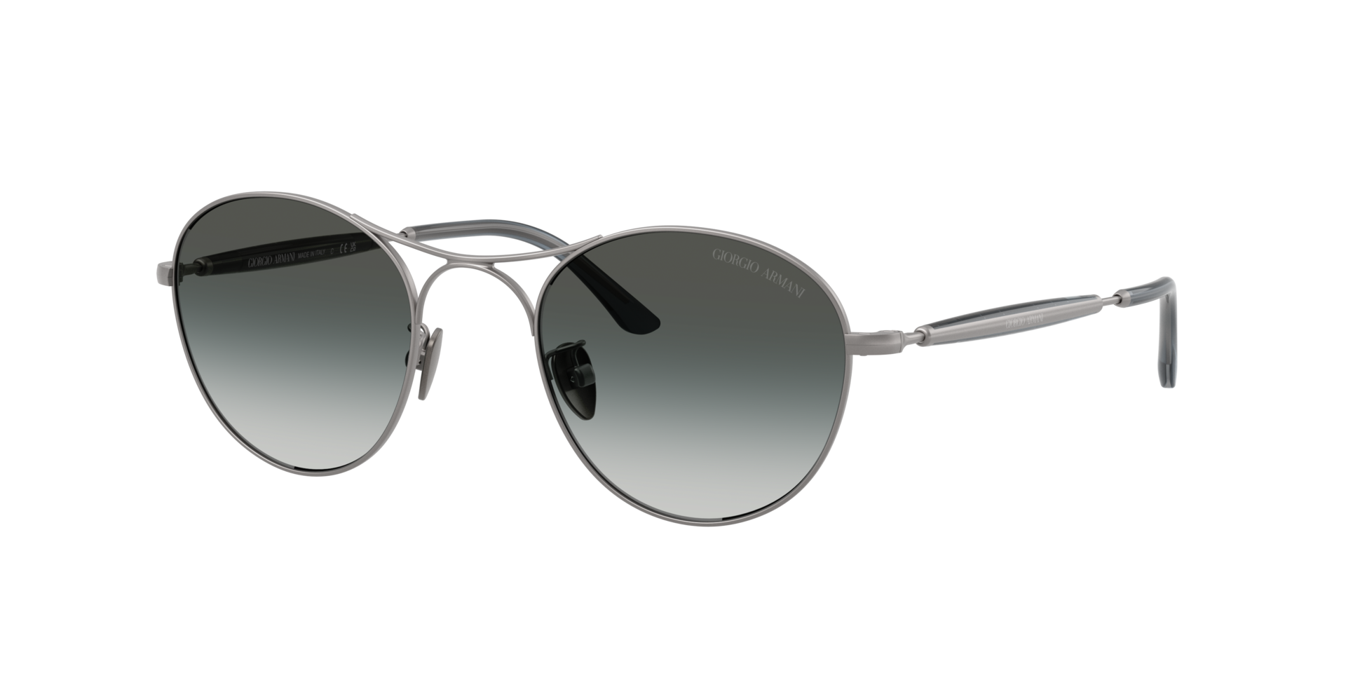Giorgio Armani Grey Ar6177 30037Z Man Sunglasses Steel Round Normal Shaded - Image 2