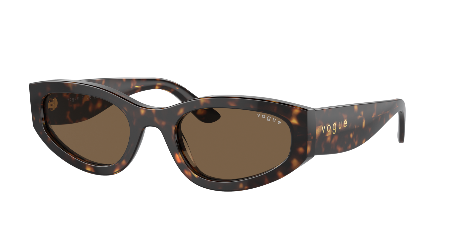 Vogue , Sunglasses, Female, Brown, 54 Mm, Irregular Geometric Sunglasses With Dark Brown Lenses - Image 3