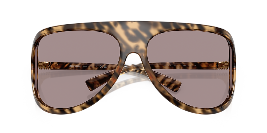 Miu Miu MU A01S XL (75 - 16) with Violet lenses and Tortoise frame