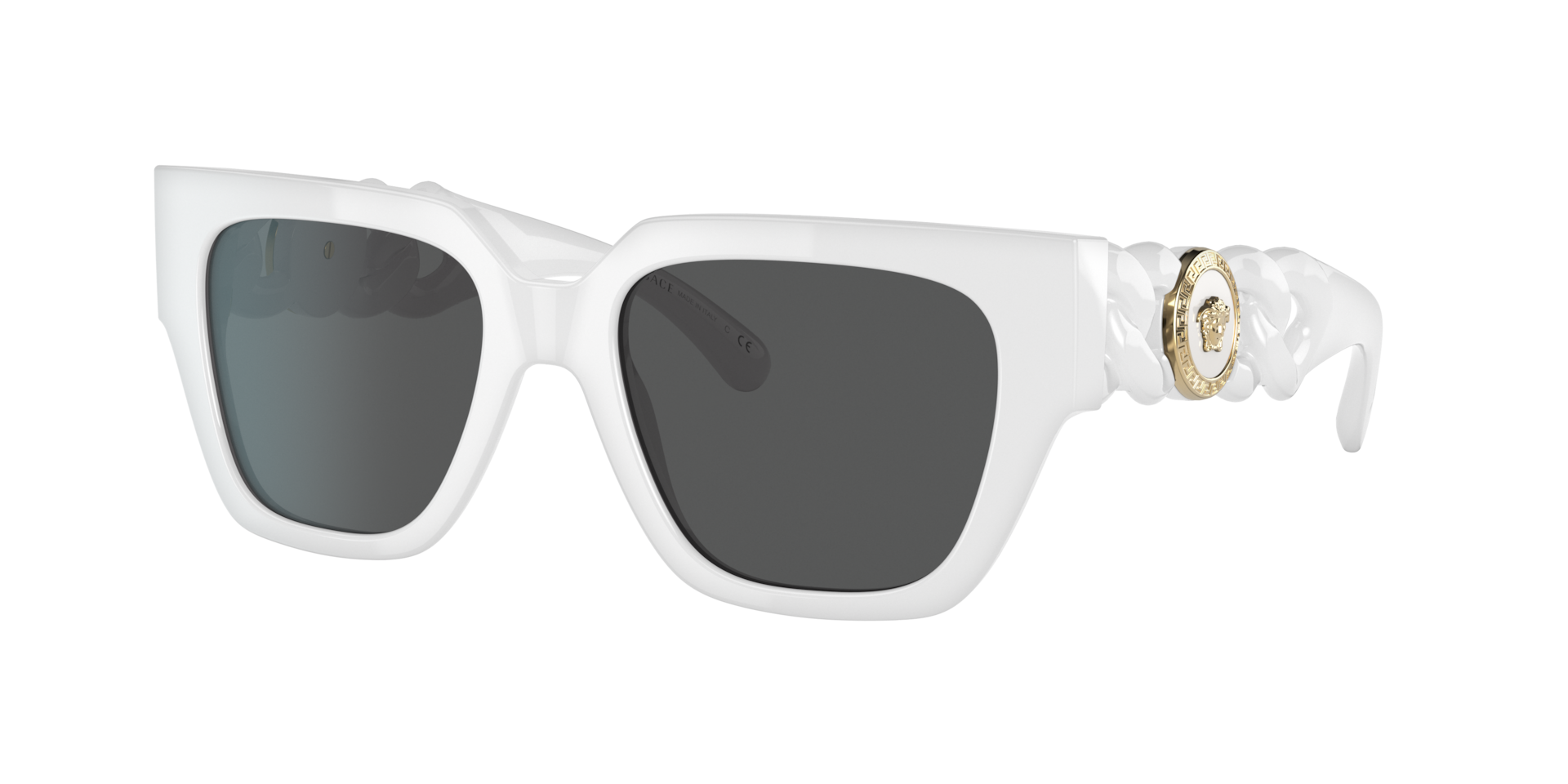 Versace Woman Sunglass VE4409 -  Frame color: White, Lens color: Dark Grey