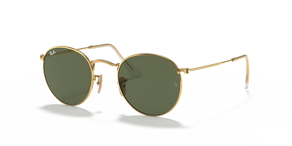 Ray-Ban Round Flat Lenses L (53 - 21) with Green lenses and Gold