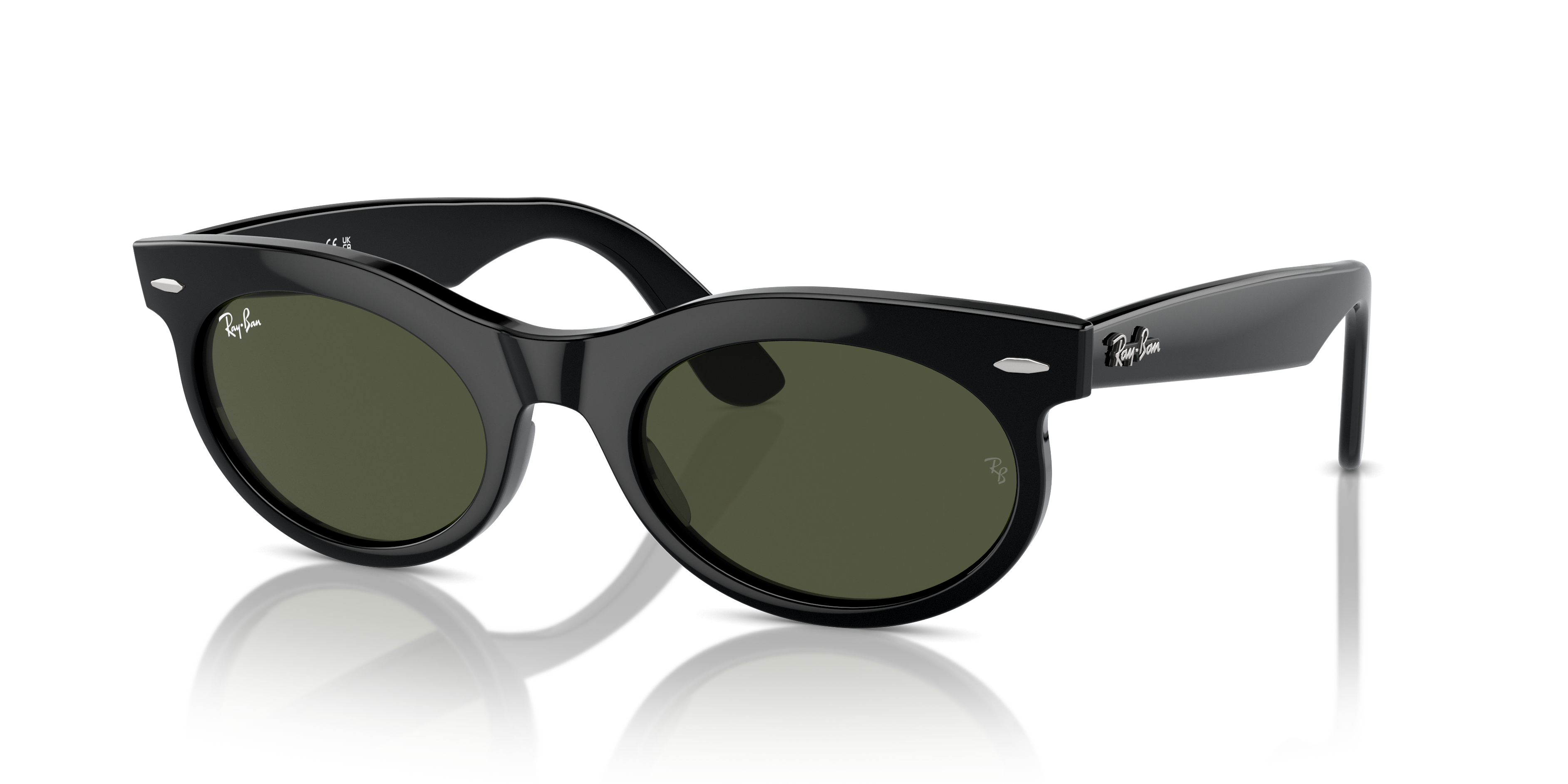 小物 Ray-Ban WAYFARE Ray-Ban Wayfarer Oval L (53 - 22) with Green lenses and Black