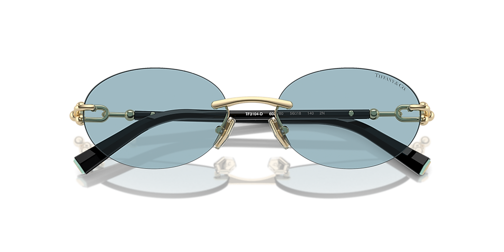Tiffany & Co. TF3104D L (56 - 18) with Blue lenses and Gold frame