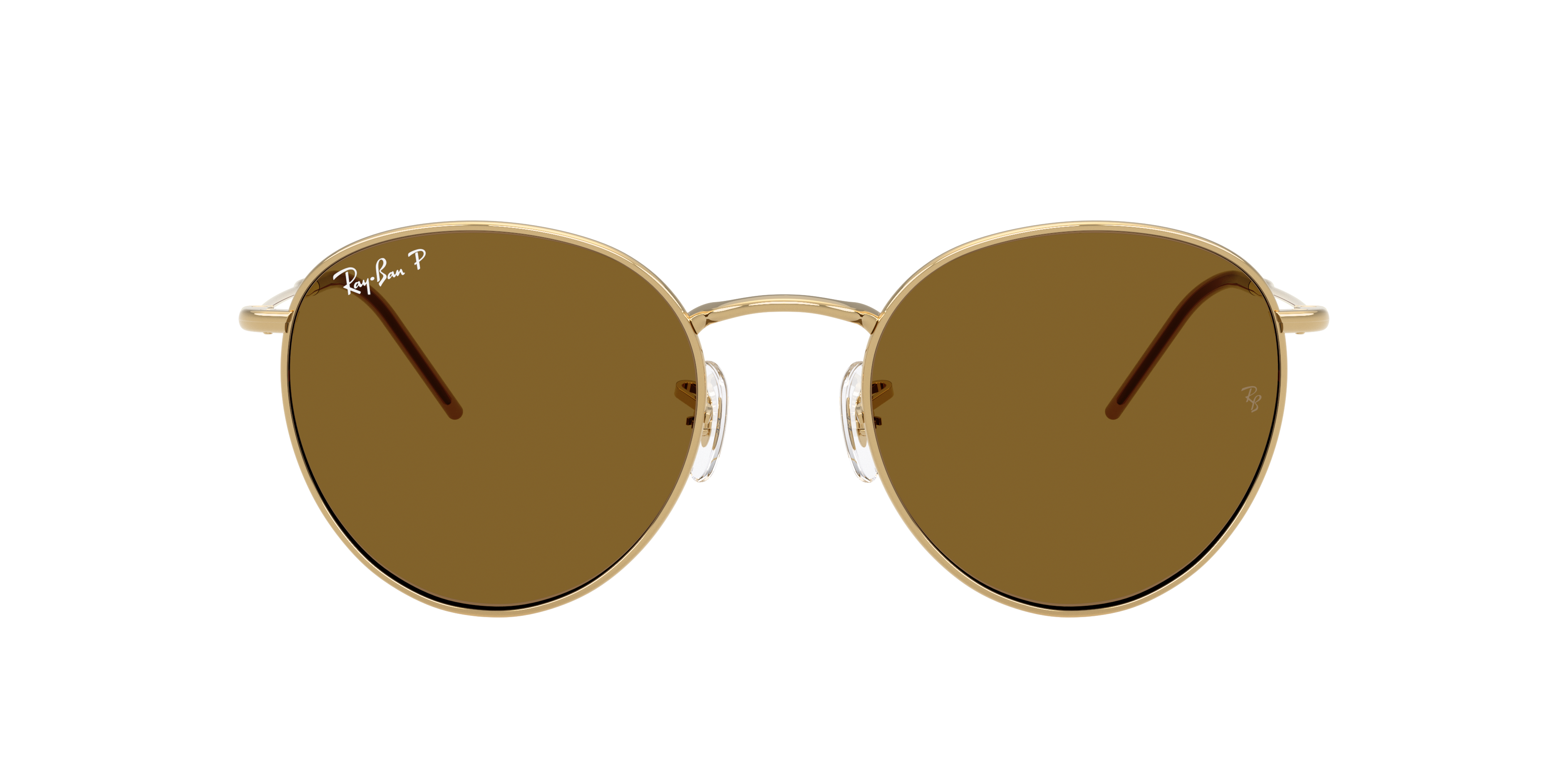 Ray-Ban Round Reverse XL (55 - 21) with Brown lenses and Gold