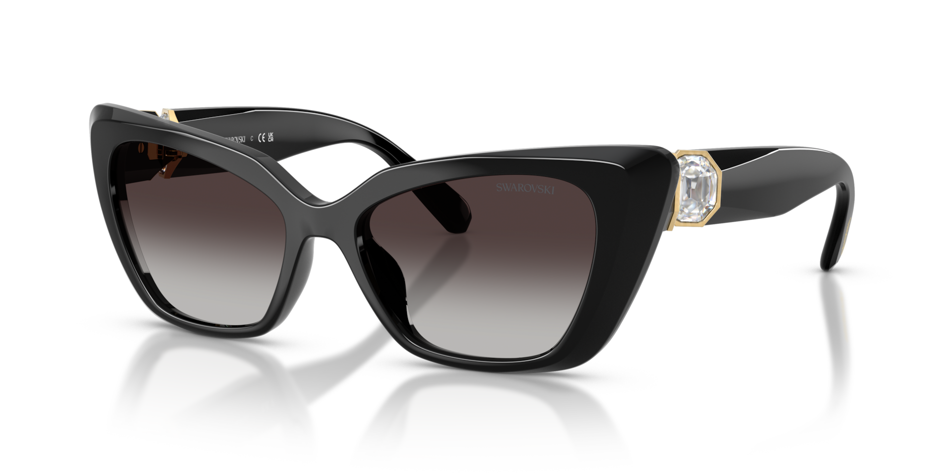 Swarovski SK6047 XS (54 - 17) com Lentes Cinza e Armação Preto