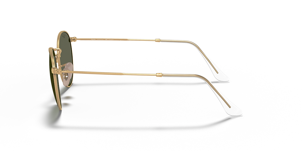 Ray-Ban Round Metal S (50 - 21) with Green lenses and Gold frame