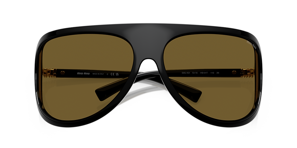 Miu Miu MU A01S XL (75 - 16) with Brown lenses and Black frame