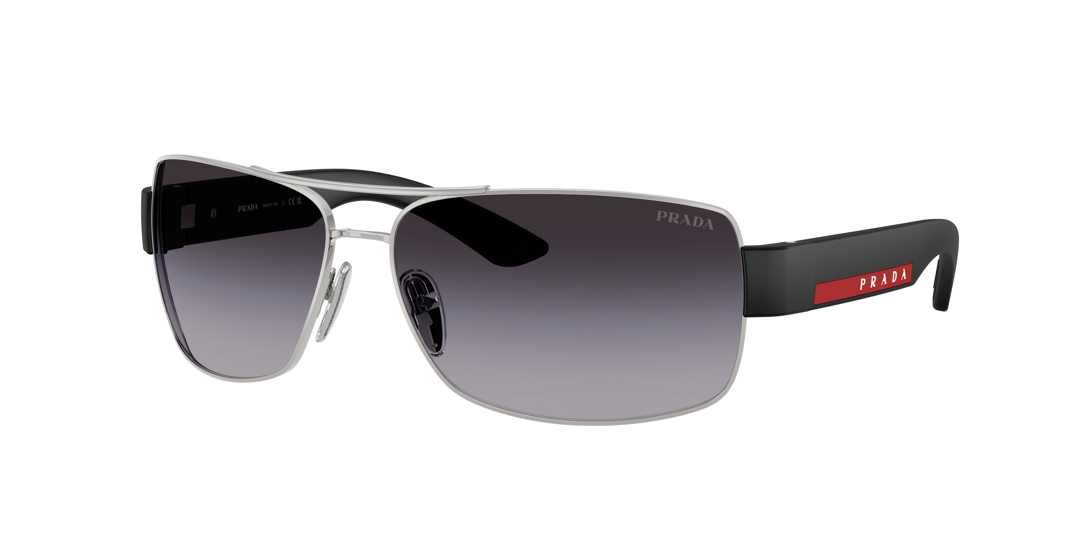 Prada Linea Rossa Man Sunglass PS B52S -  Frame color: Silver, Lens color: Grey Gradient