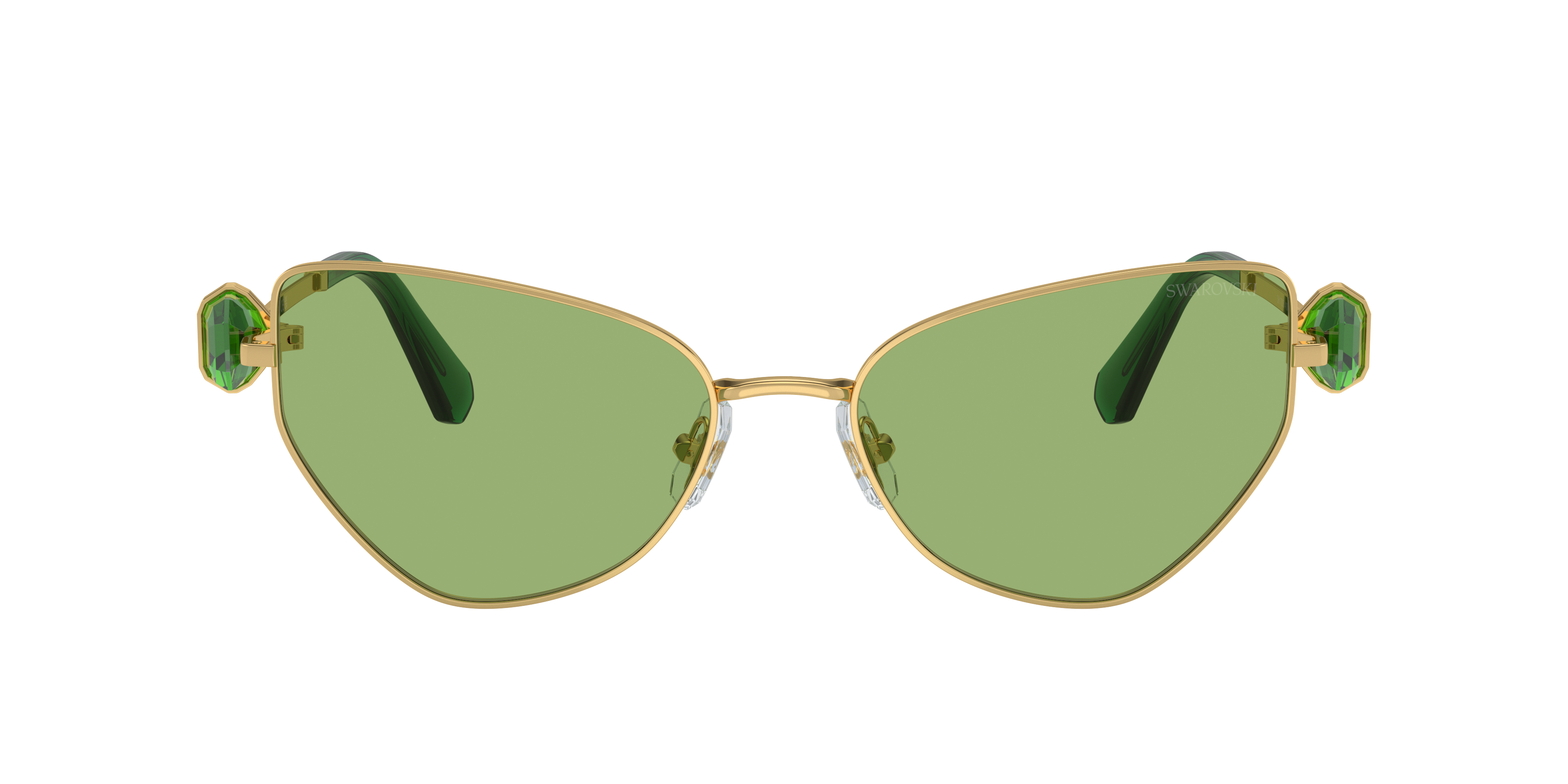 Swarovski SK7003 M (57 - 18) com Lentes Verde e Armação Ouro