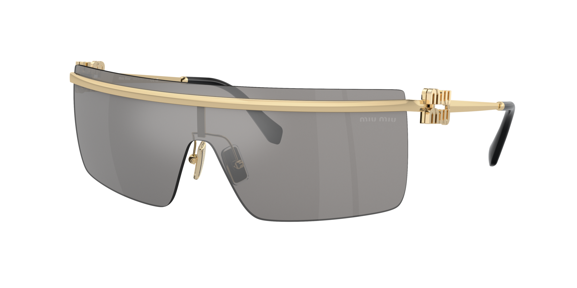 Miu Miu Woman Sunglass MU 50ZS -  Frame color: Pale Gold, Lens color: Light Grey Mirror Silver