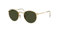 Ray-Ban Round Metal S (50 - 21) with Black lenses and Gold frame