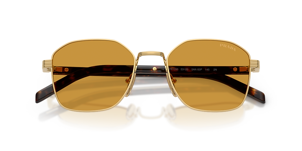 Prada PR C50S S (53 - 20) with Brown lenses and Gold frame