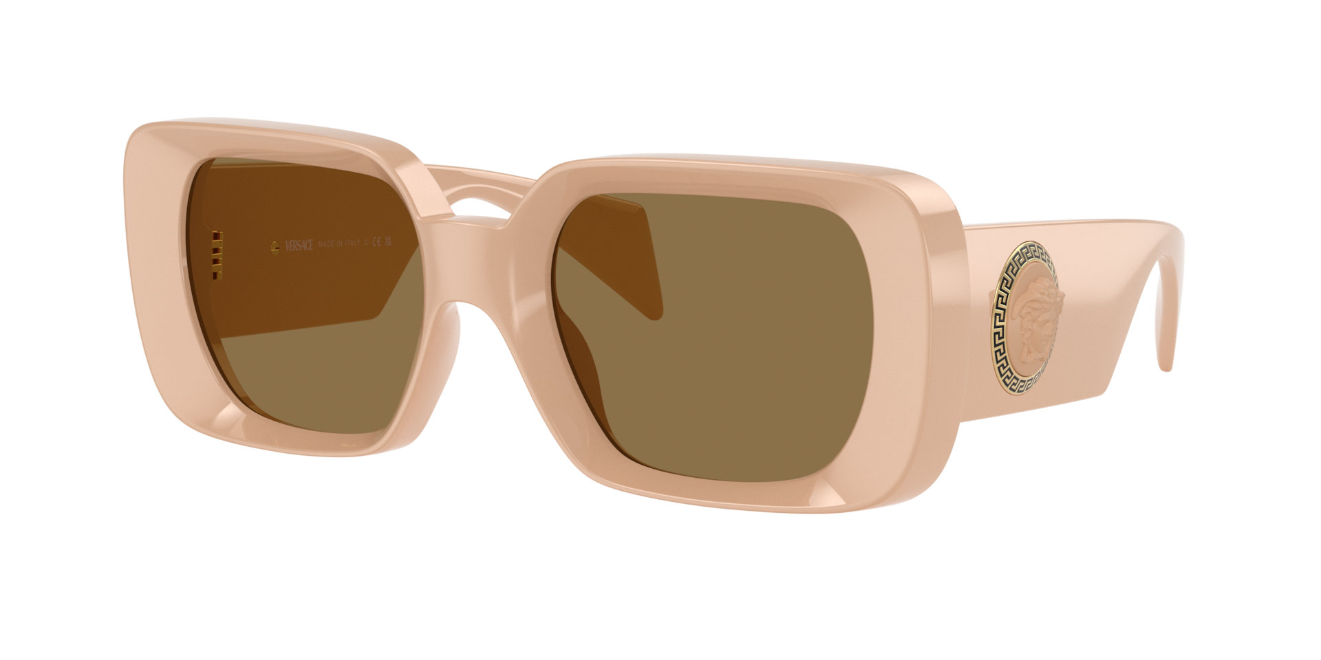 Versace Woman Sunglass VE4473U - Frame color: Beige, Lens color: Dark Brown