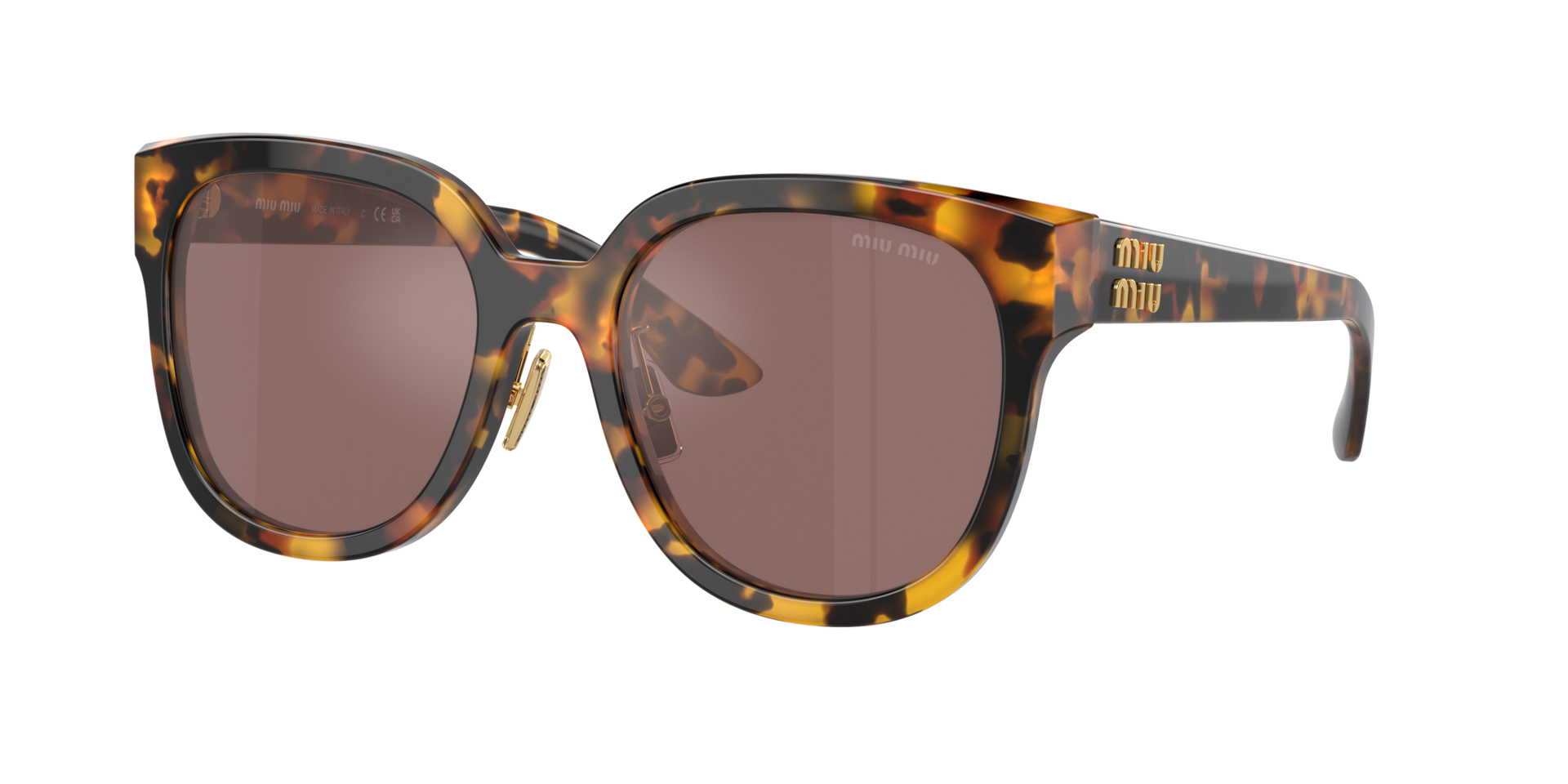 Miu Miu Femme Sunglass MU 01ZS - Couleur du Monture Havana Miel Couleur de Lentille Argent dgrad Marron effet miroir Intrieur Violet 217 €