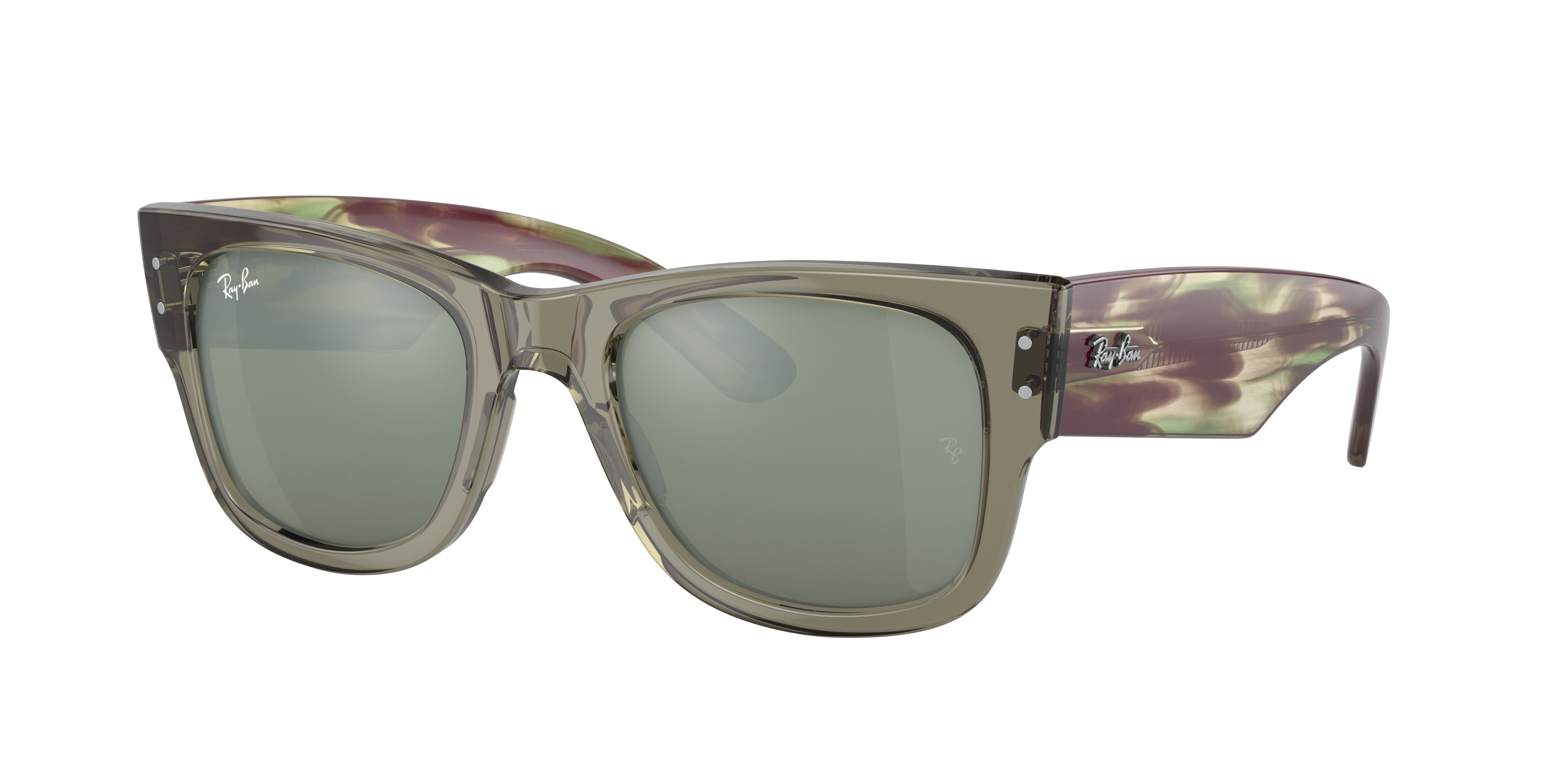 Ray-Ban Mega Wayfarer サングラス Ray-Ban Mega Wayfarer M (51 - 21) with Silver lenses and Green