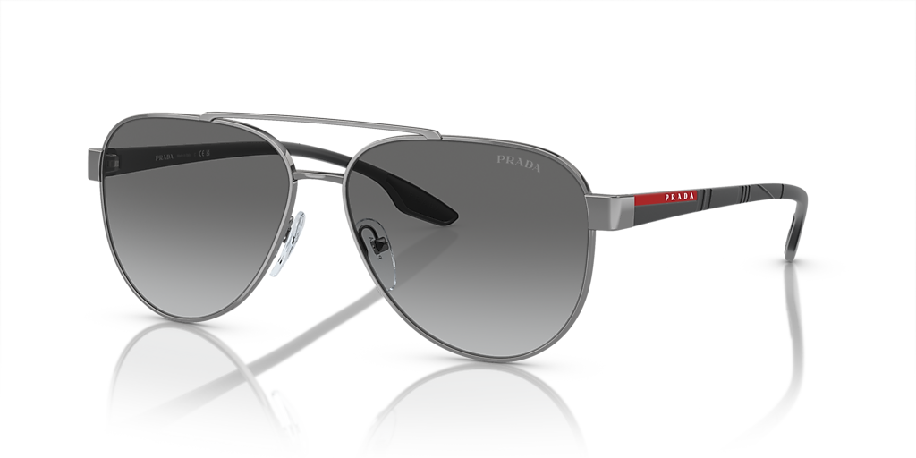 R*1様 【PRADA】プラダ　SILK混　イタリア製　グレー　ストライプスラッ Prada Linea Rossa Lifestyle L (58 - 14) with Grey lenses and Grey