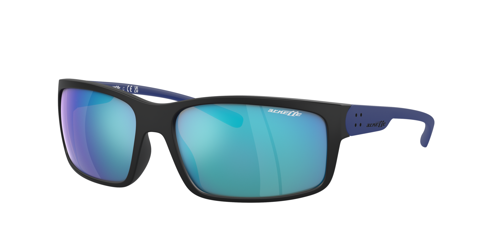 Arnette Mann Sunglass Fastball 2.0 - Rahmenfarbe: Matt Schwarz, Linsenfarbe: Blau