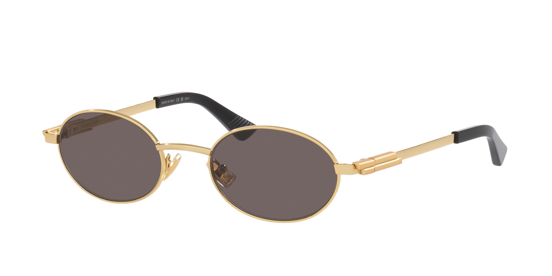 Bottega Veneta Unisex Sunglass Bv1470S Frame color Gold Lens color Grey