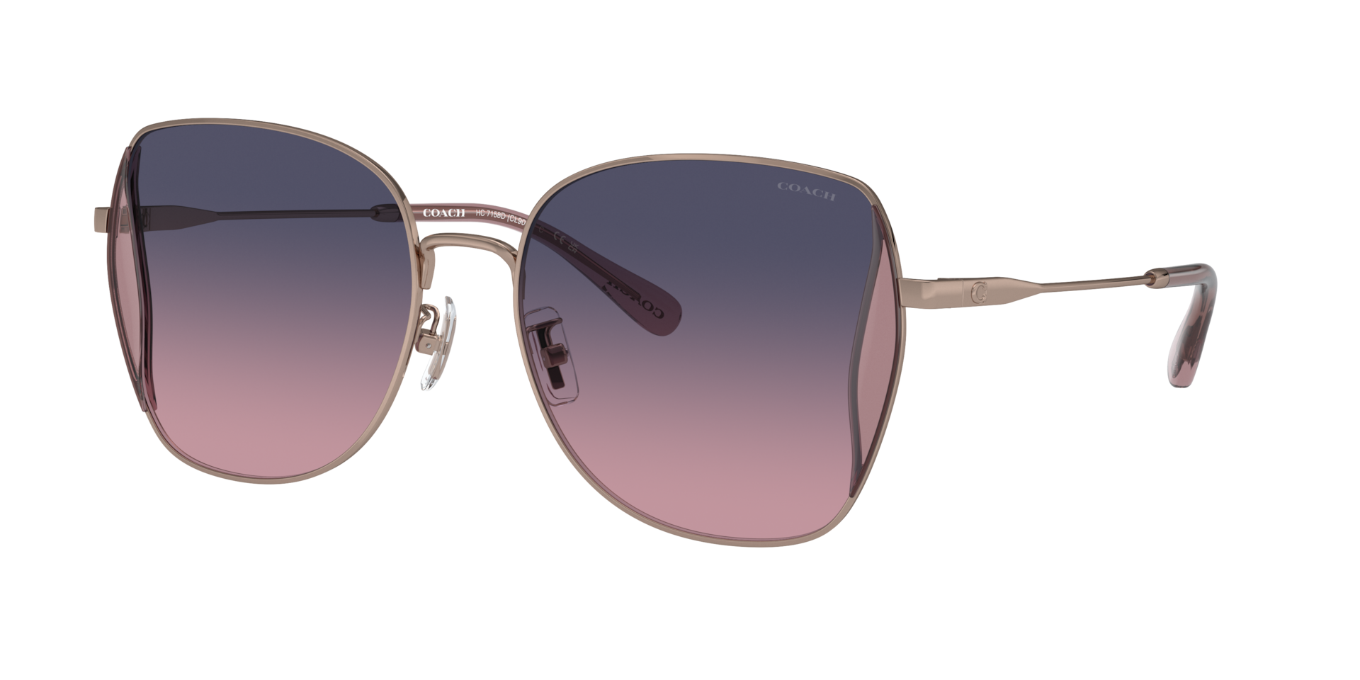 Coach Woman Sunglass CL906 -  Frame color: Shiny Rose Gold, Lens color: Blue Pink Gradient