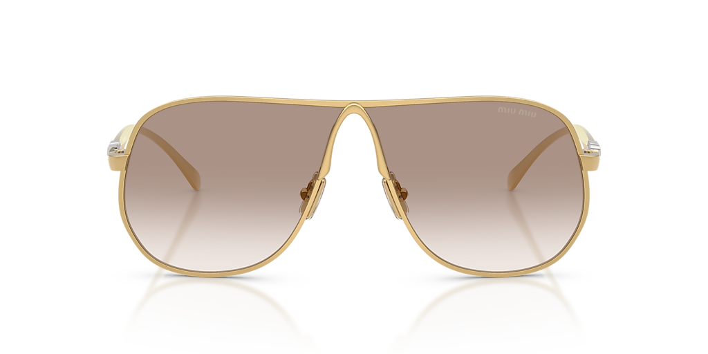 miu miu イエロー Vネック タンクトップ Miu Miu MU A56S L (66 - 02) with Brown lenses and Gold frame