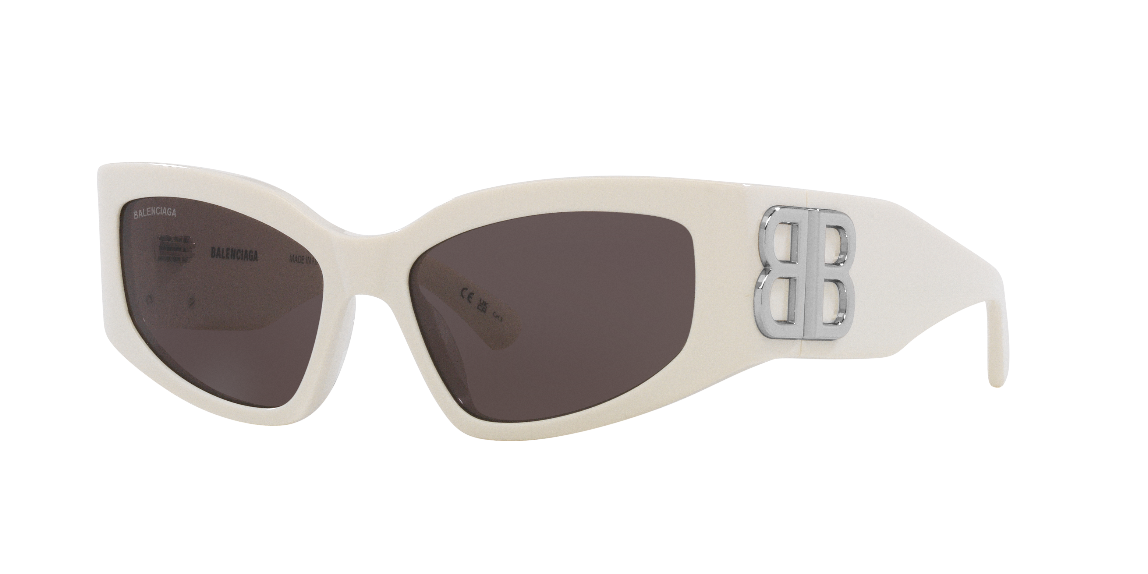 Balenciaga Woman Sunglass BB0321S -  Frame color: White, Lens color: Grey