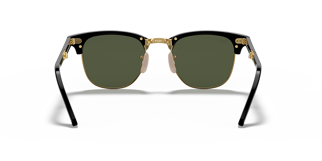 Ray-Ban Clubmaster Folding L (51 - 21) with Green lenses and Black