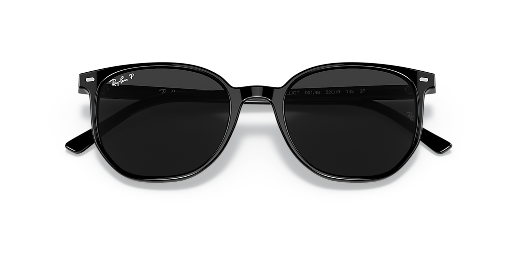 Ray-Ban◆サングラス/プラスチック/BLK/BLK/メンズ/RB2197F Ray-Ban Elliot M (54 - 19) with Black lenses and Black frame