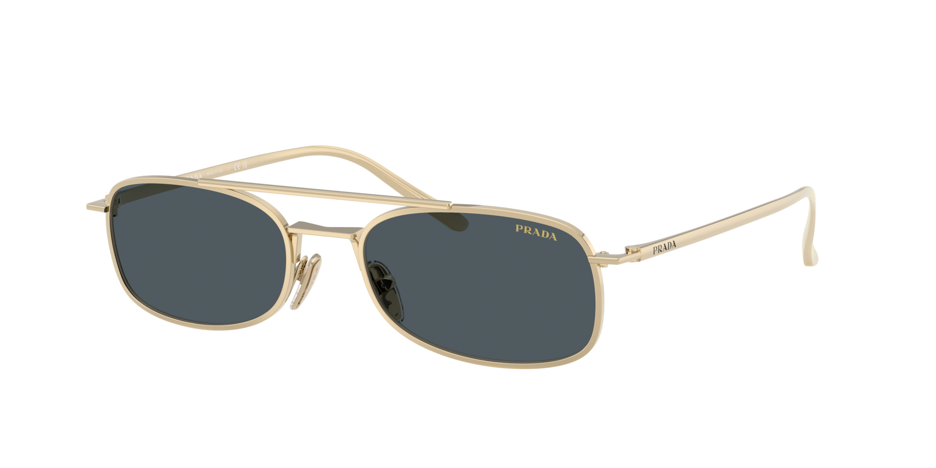 Prada Gold/Grey Pr D59s Zvn70b Man Sunglasses Metal Pillow Normal - Image 2