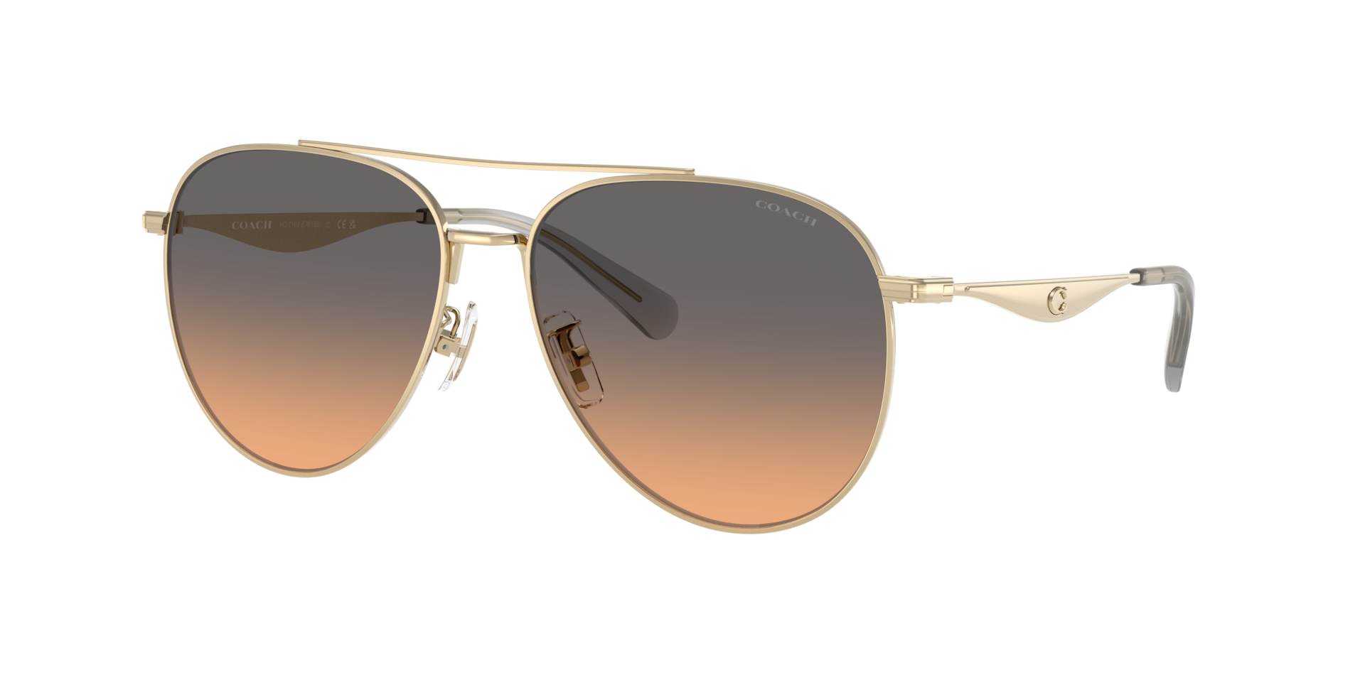 Hubbishハビッシュ☆コージーラグランセット Coach CW193 L (57 - 15) with Green lenses and Gold frame