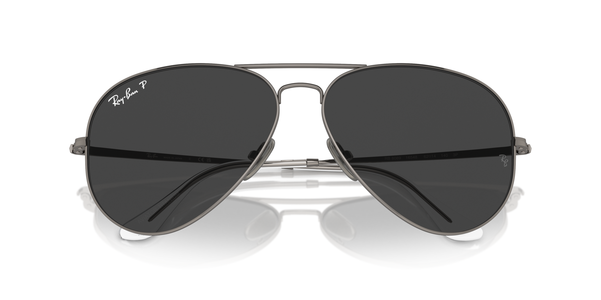 Ray-Ban Aviator Titanium L (58 - 14) with Black lenses and Grey