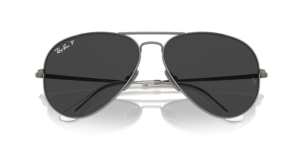 a*i様 Ray-Ban Titanium β サングラス Ray-Ban Aviator Titanium L (58 - 14) with Black lenses and Grey