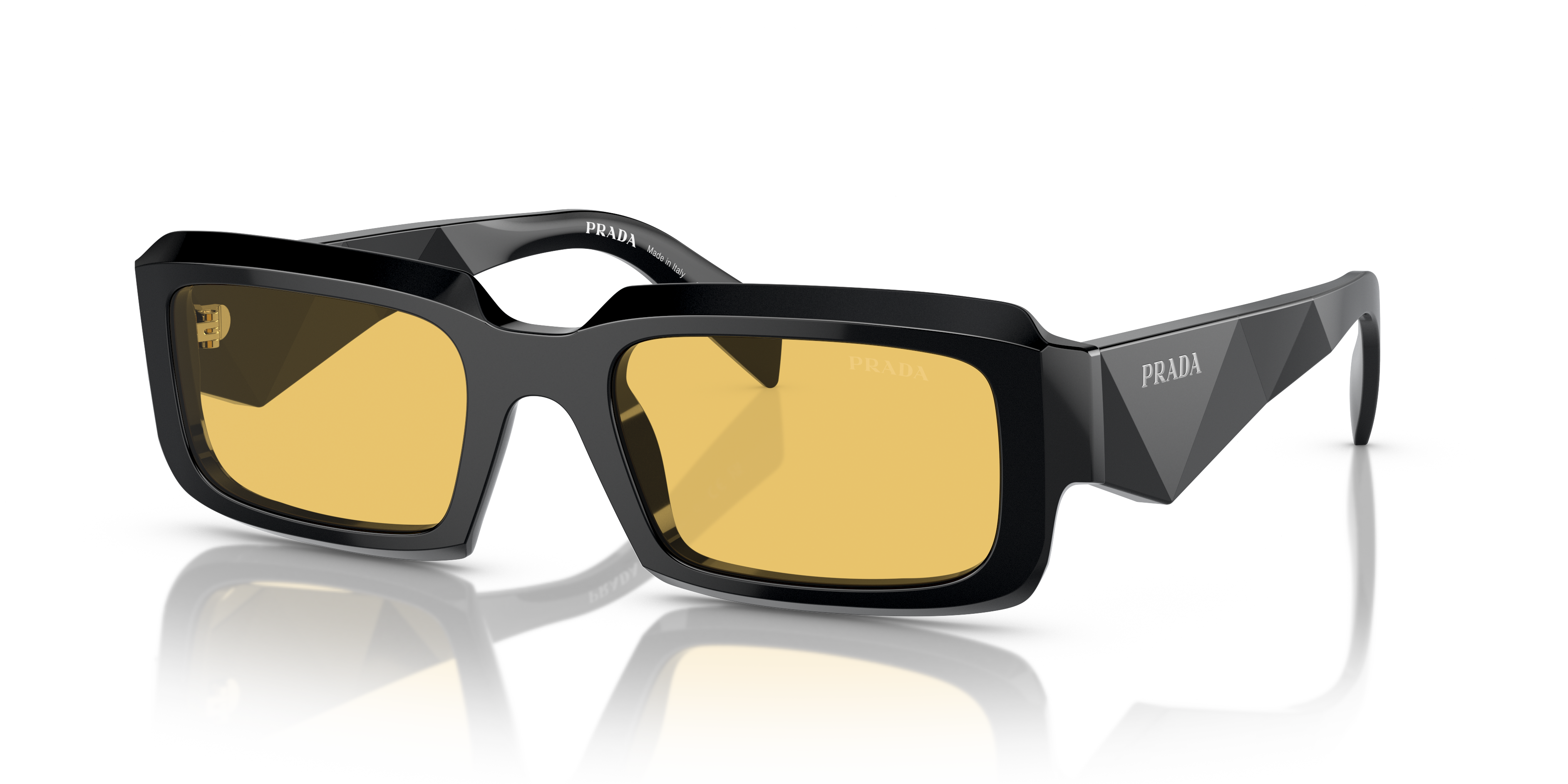 Prada PR 27ZSF L (55 - 19) with Yellow lenses and Black frame