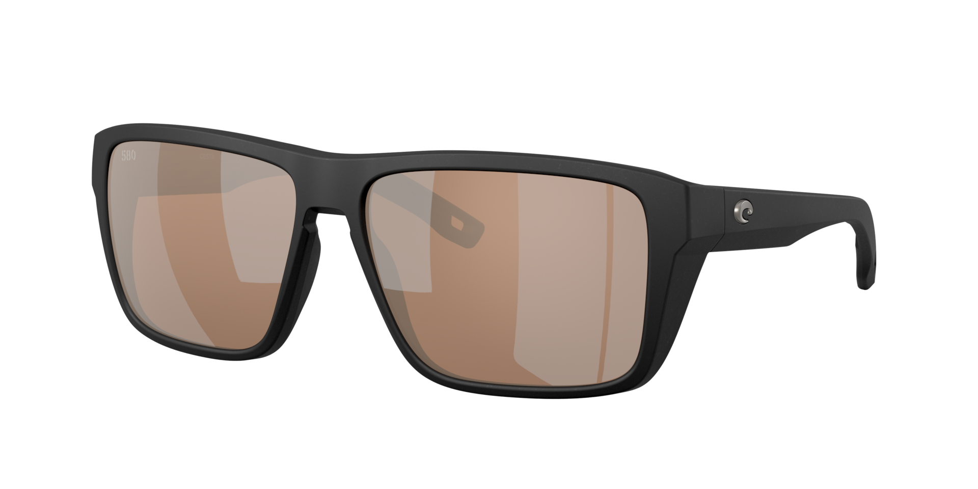 Costa Del Mar Hybrid Tavi Men's Netplus Black Frame Copper Silver Mirror 580G Polarized Lens Sunglasses 06S9143-91430461