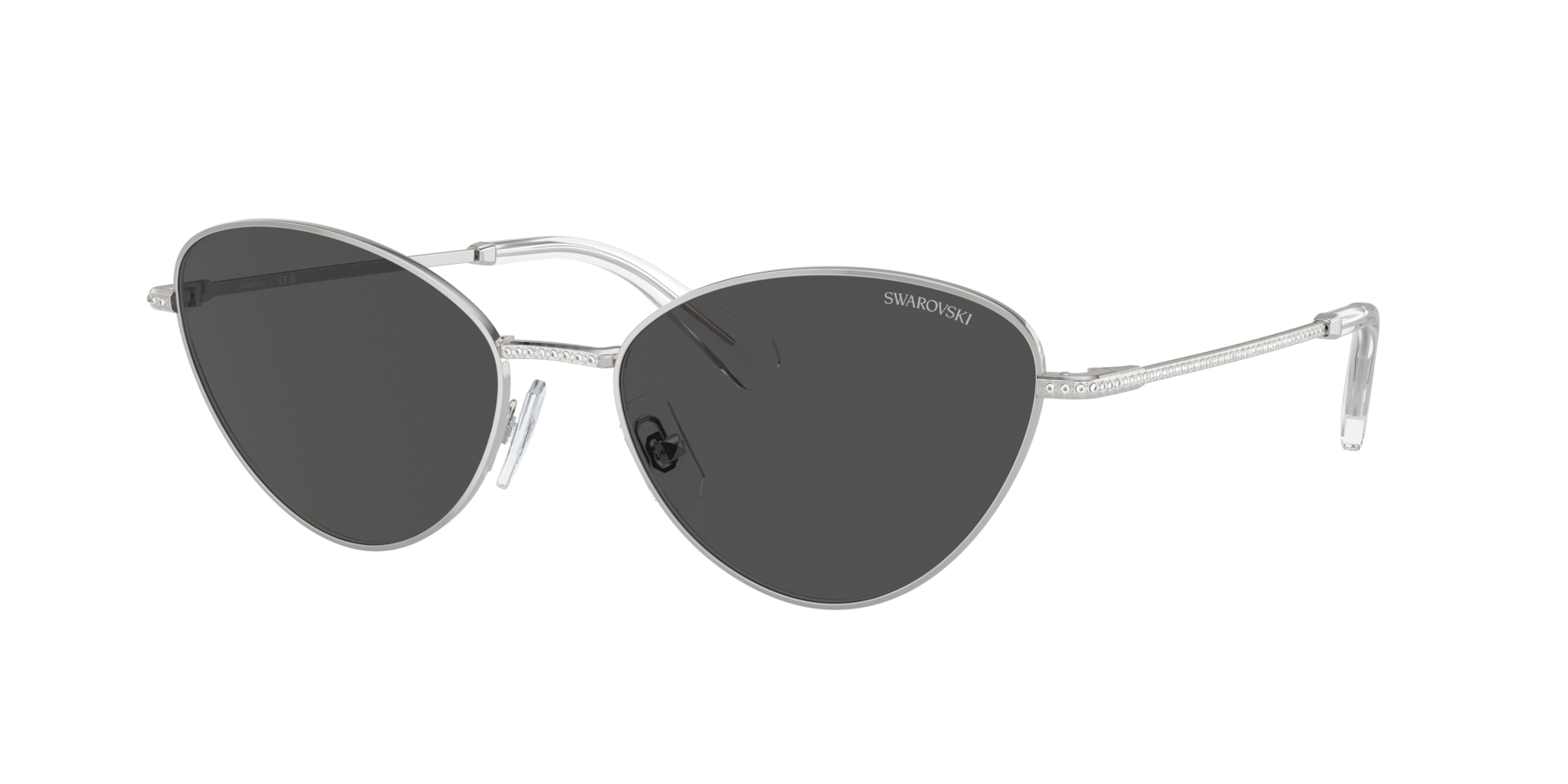 Swarovski Woman Sunglass SK7014 -  Frame color: Silver, Lens color: Dark Grey