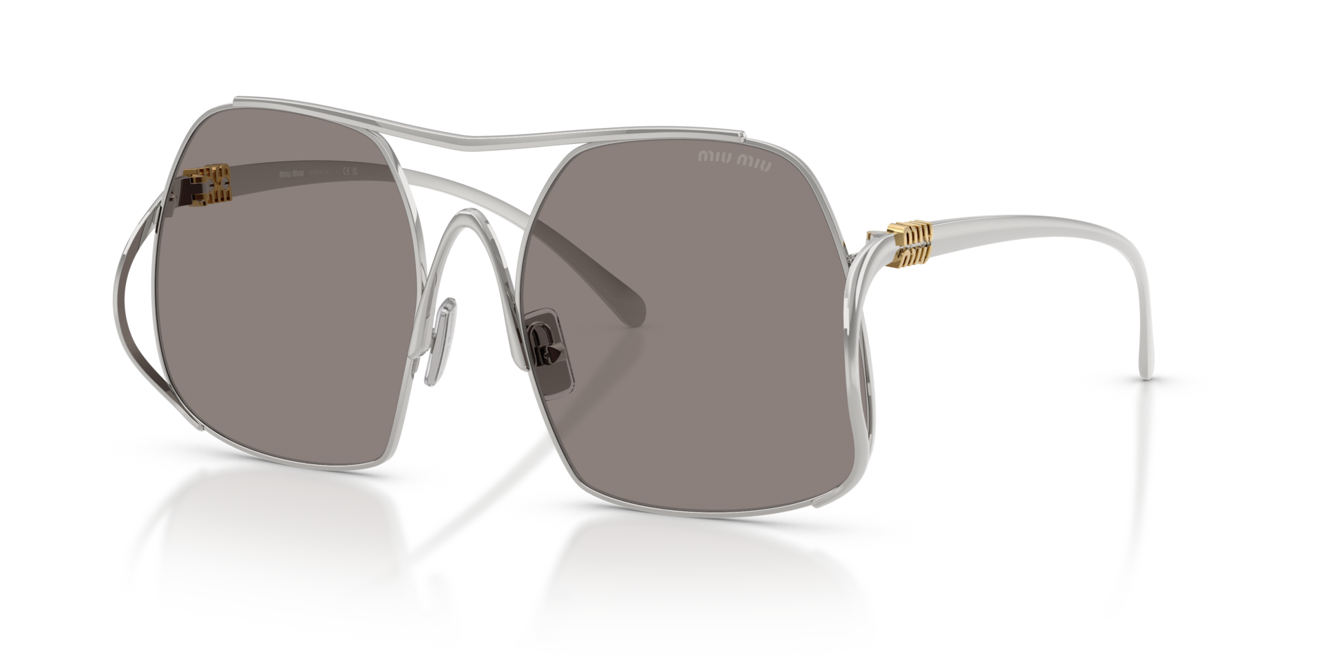 Miu Miu MU A55S XS (57 - 18) with Grey lenses and Silver frame