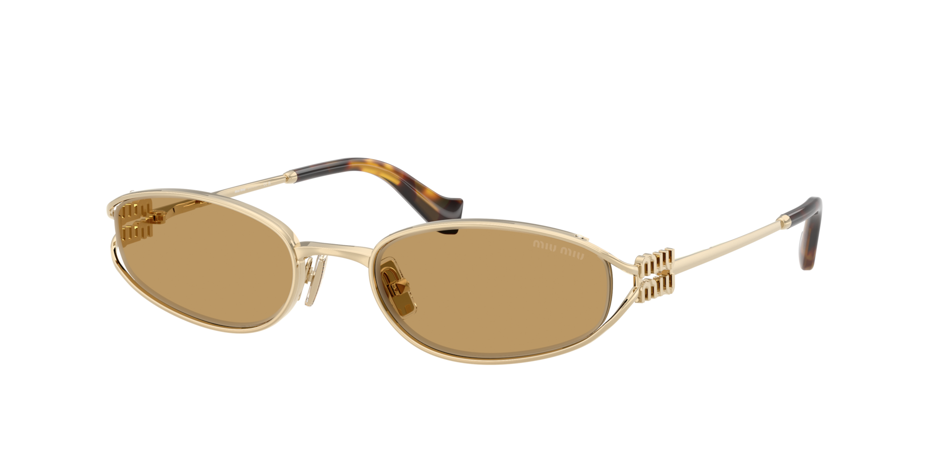 Miu Miu Woman Sunglass MU C51S - Frame color: Pale Gold, Lens color: Brown