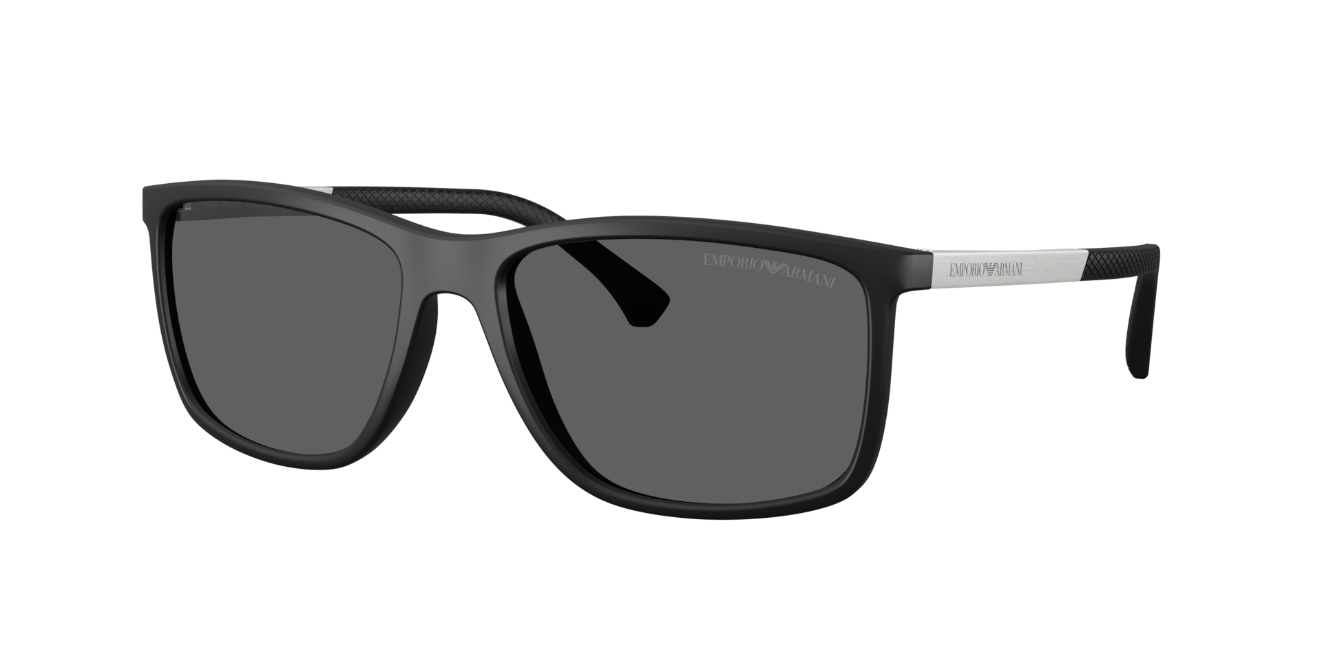 Emporio Armani Man Sunglass EA4058 -  Frame color: Rubber Black, Lens color: Grey Polarized
