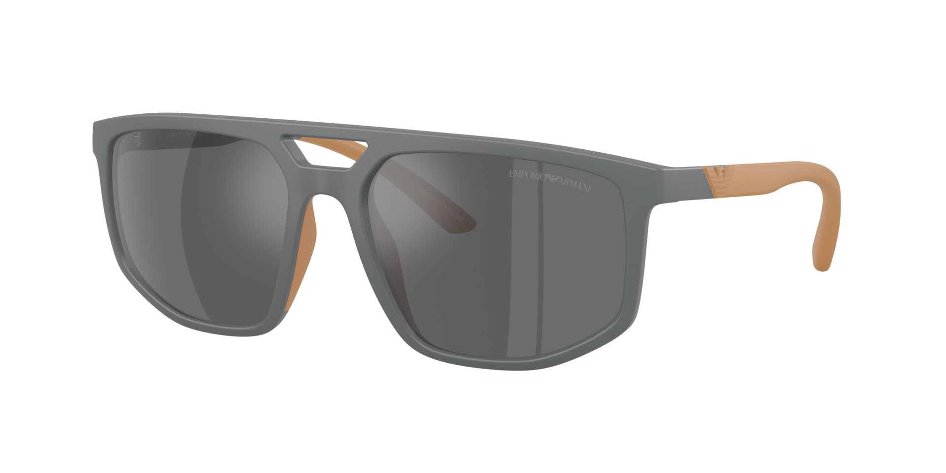Emporio Armani Man Sunglass EA4248U -  Frame color: Matte Grey, Lens color: Grey Mirror Silver