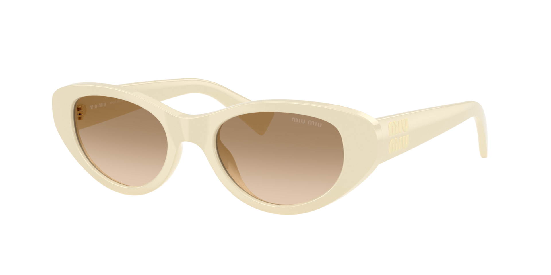 Miu Miu Woman Sunglass MU C03SU -  Frame color: Milky, Lens color: Yellow Gradient Brown