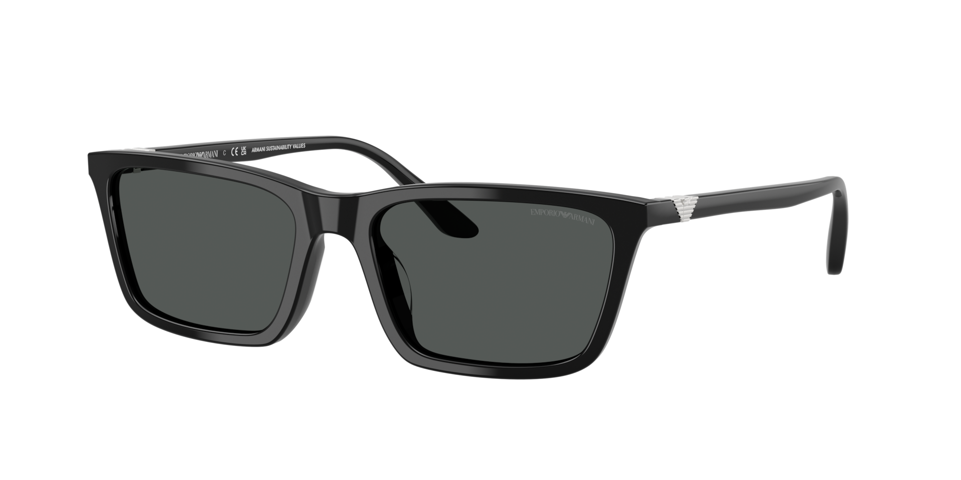 Emporio Armani Women's Black/Grey Ea4239u 501787 Woman Sunglasses Acetate Squared Normal - Image 3