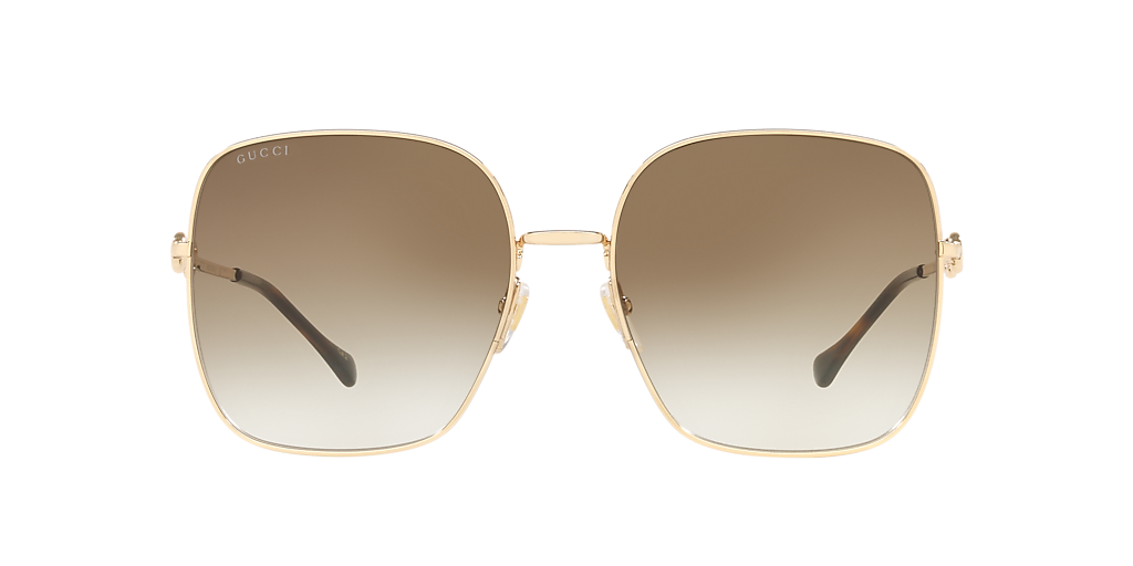 Gucci GG0879S XXS (61 - 18) with Brown lenses and Gold frame